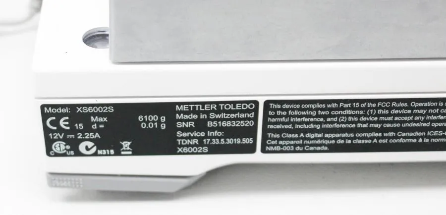 Mettler Toledo XS6002S Precision Balance