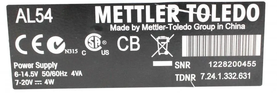 Mettler Toledo AL54 Analytical Balance, 51g x 0.1 Mg, 120 V