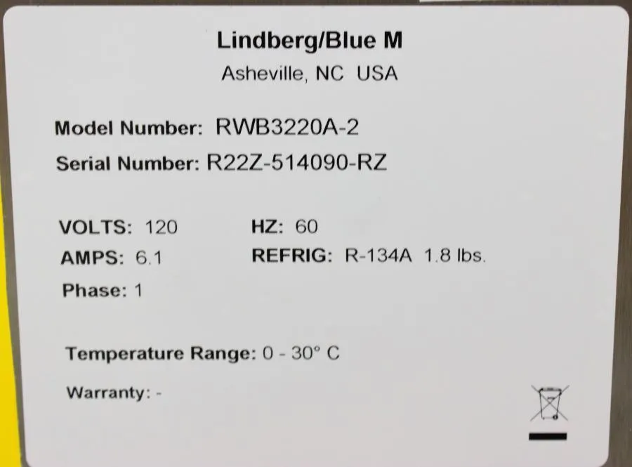 Lindberg/Blue M Water Bath RWB3220A-1