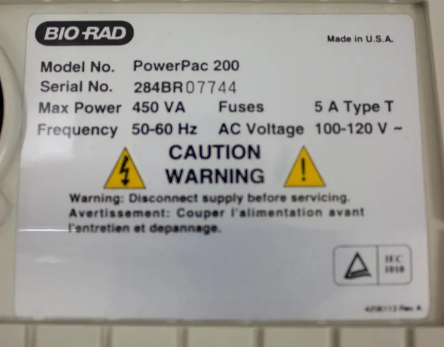 Bio-RAD PowerPac 200 Power Supply