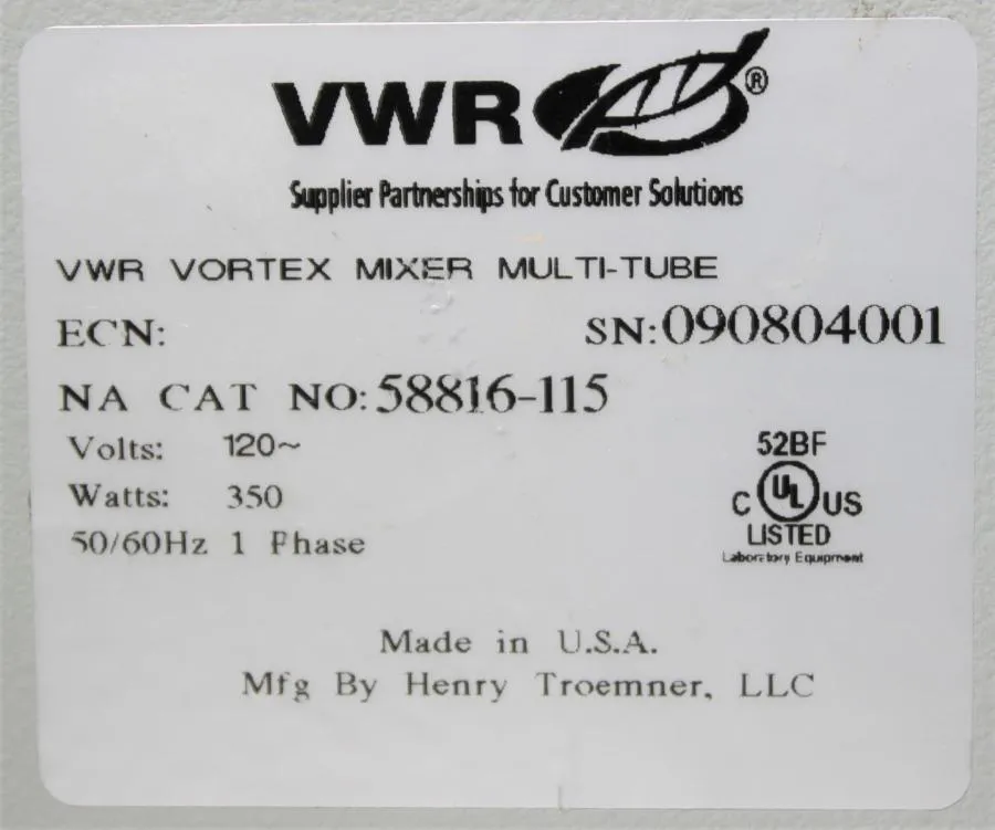 VWR VX-2500 Analog Multi-Tube Vortexer 58816-115