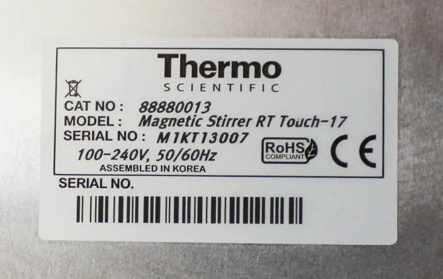 Thermo Scientific Magnetic Stirrer RT Touch-17 Cat: 88880013!