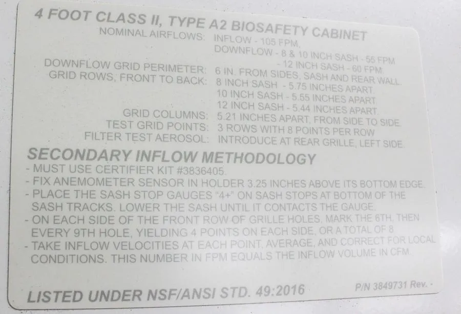 Labconco Purifier Logic+ Class II, Type A2 Biosafety Cabinet Cat# 302481101