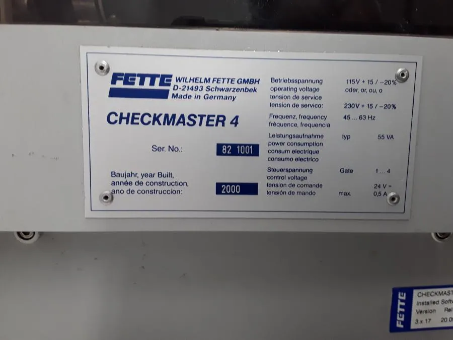 Fette Checkmaster 4 Tablet Tester w/ Mettler Toldeo AB54 Scale