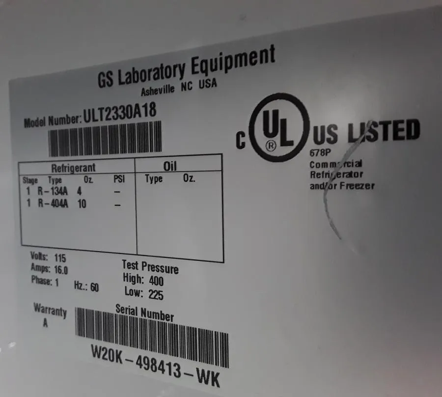 GS Laboratory Equipment  ULT2330A18