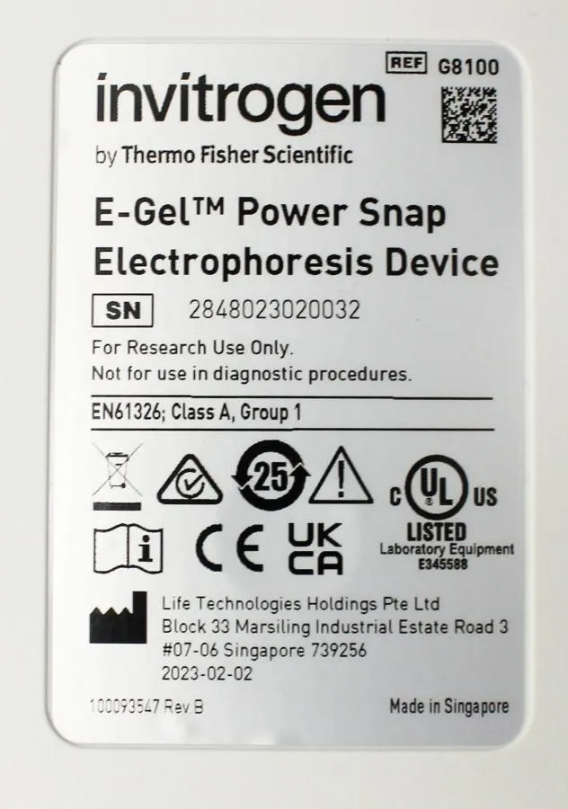 Invitrogen E-Gel Power Snap Electrophoresis Device G8100