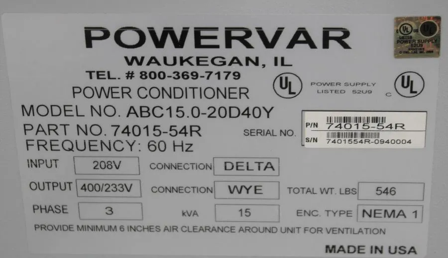 Powervar Series 2000 GPI Global Power Interface CLEARANCE! As-Is