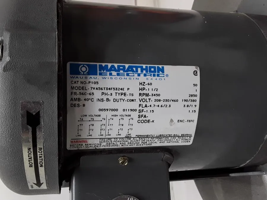 Cincinnati Fan  278905 W/ Marathon Electric 1.5 HP Motor