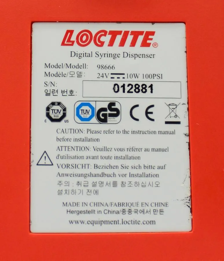 LOCTITE Digital Syringe Dispenser Model: 98666