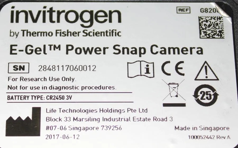 Thermo Fisher Scientific Invitrogen E-Gel Power Snap Camera G8200