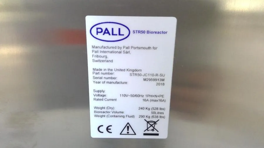 PALL STR50-JC110-R-SU  Bioreactor
