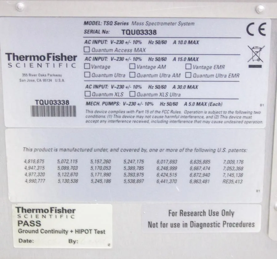 Thermo Scientific TSQ Vantage Mass Spectrometer