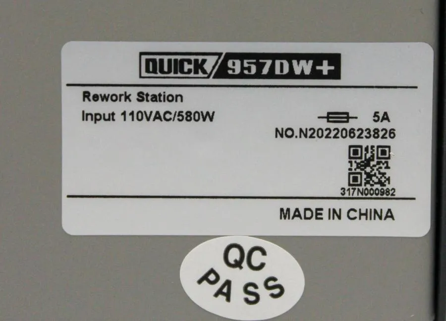 QUICK 957DW+ Hot Air Soldering Rework Station LED Digital Display