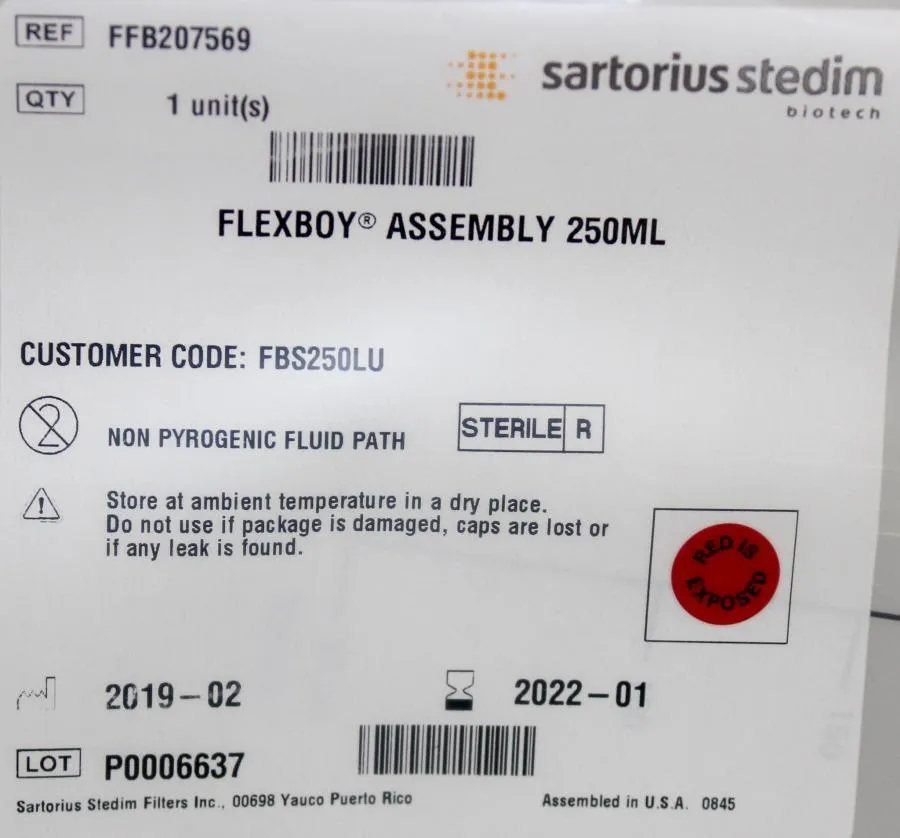 Sartorius Stedim FBS250LU FLEXBOY Assembly 250 ml