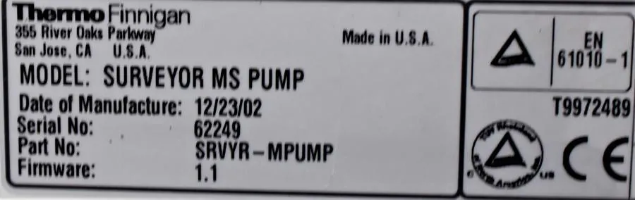 Thermo Finnigan Surveyor MS pump