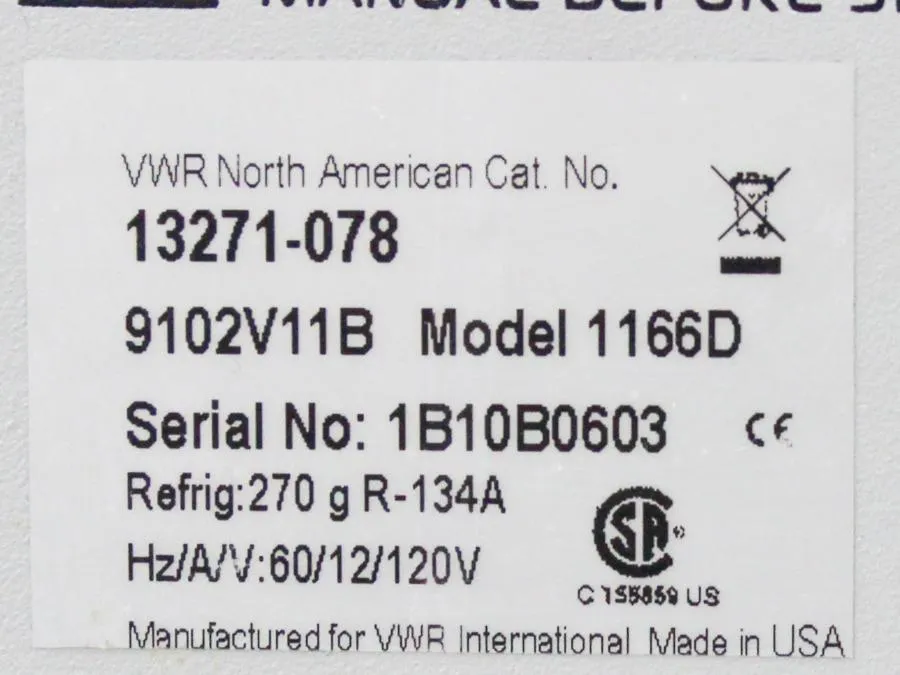 VWR Refrigerated/Heating Circulator with Digital Controller Model 1166D!