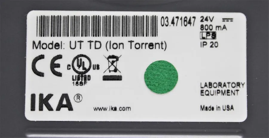 IKA UT TD (ion Torrent) Ultra Turrax Tube Drive for PGM