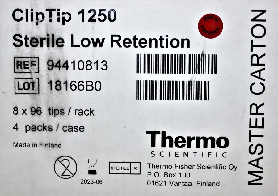 Thermo Scientific Clip Tip 1250 Sterile Low Retent CLEARANCE! As-Is