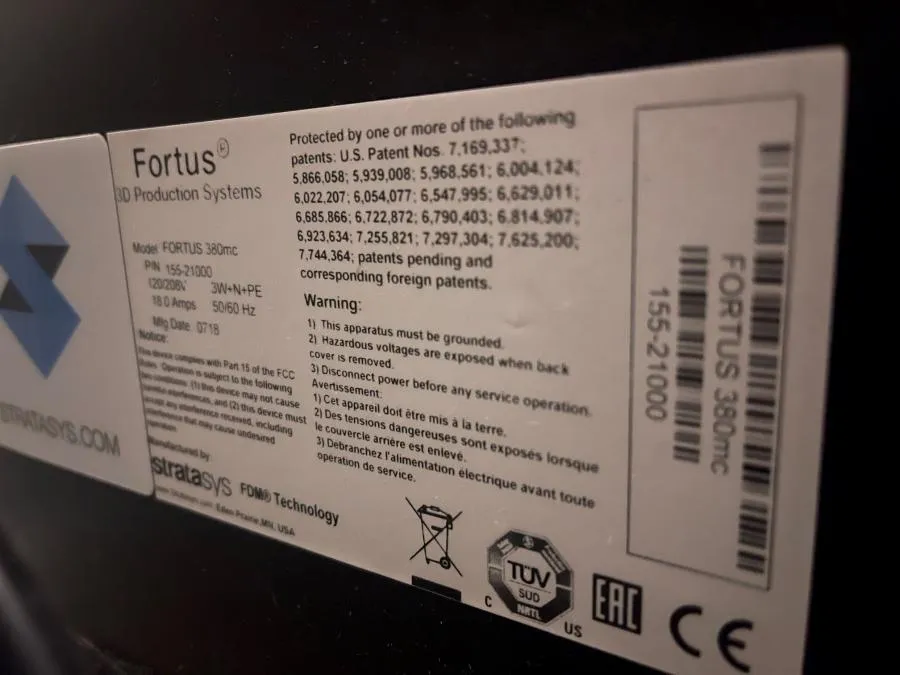 Stratasys Fortus 380mc 3D Printer