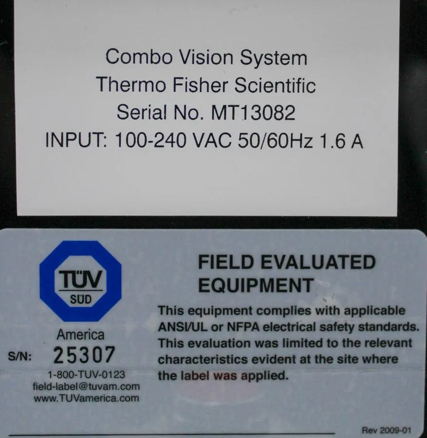 Thermo Fisher Scientific Combo Vision System with Computer, Custom built