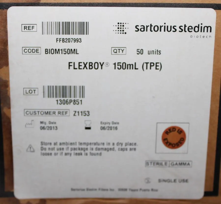 Sartorius Stedim Flexboy Bioprocessing Bags 150mL CLEARANCE! As-Is