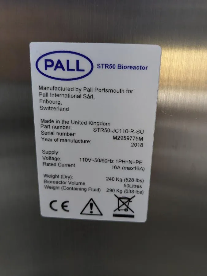 Pall STR50 50 Liter Bioreactor