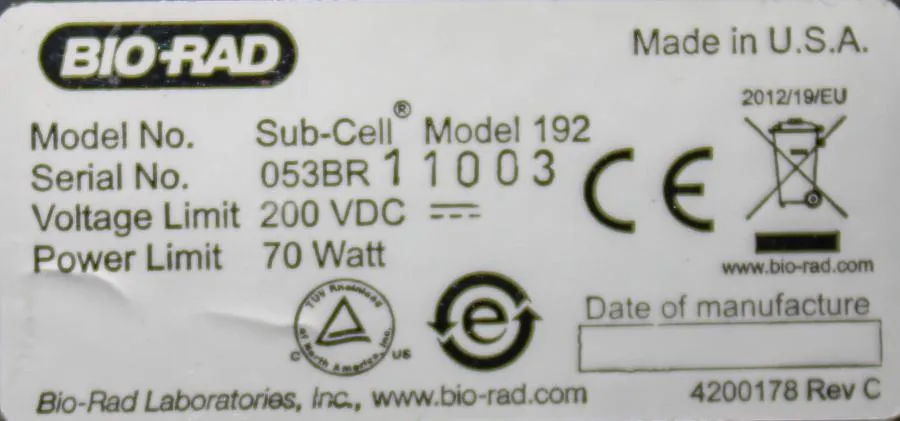 BIO-RAD Sub-cell 192