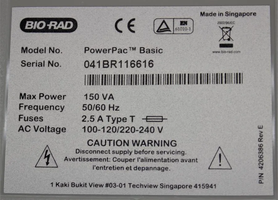BioRad PowerPac Basic Power Supply