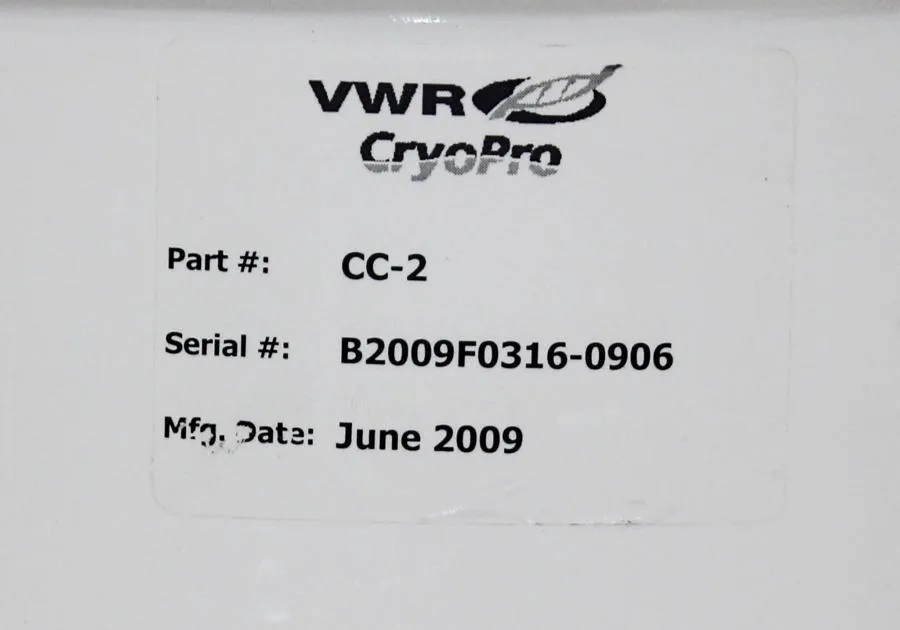 VWR CryoPro Canister Storage Tank CC-2