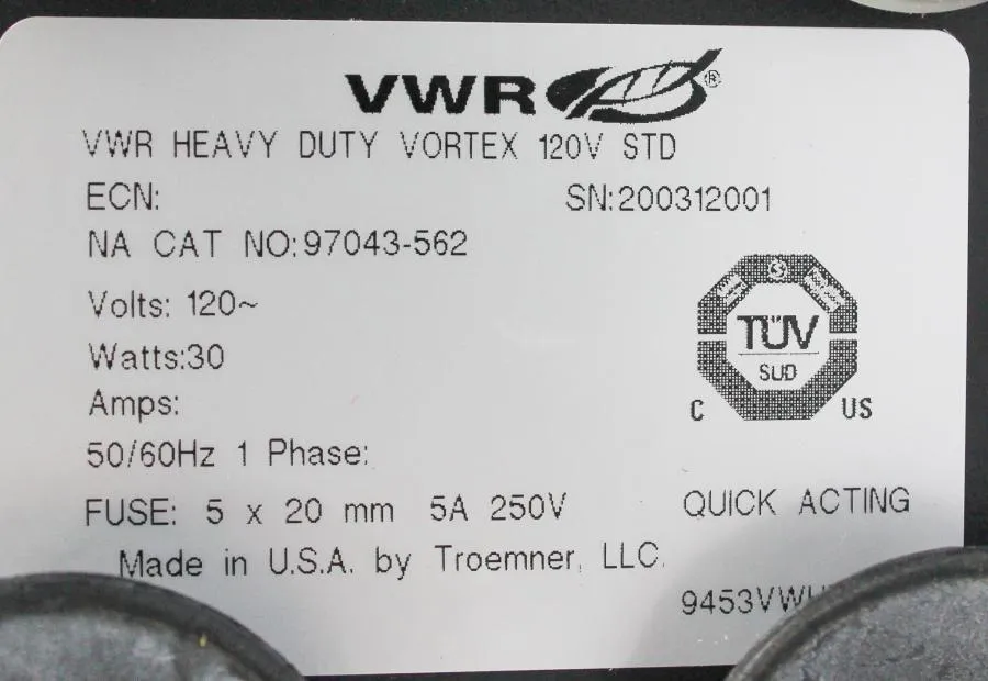 VWR Heavy Duty Vortex 120V Cat# 97043-562
