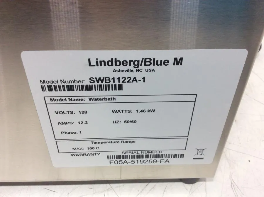 Thermo Scientific Lindberg Blue M SWB1122A-1 Water CLEARANCE! As-Is
