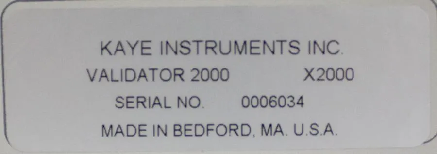 Kaye Instruments Inc. Validator 2000