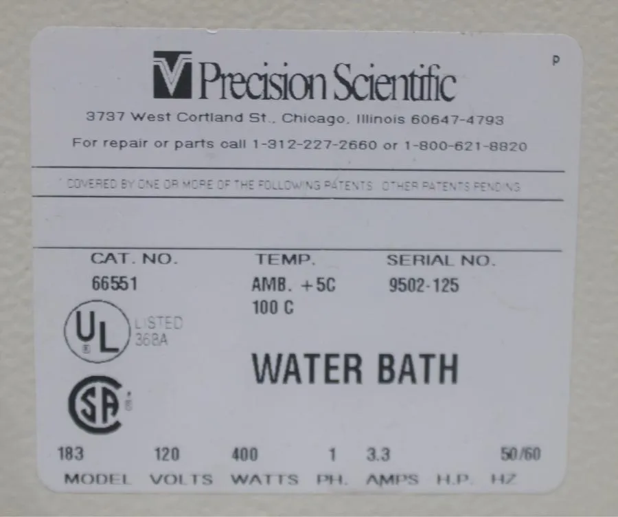 Precision Scientific 66551 Water Bath