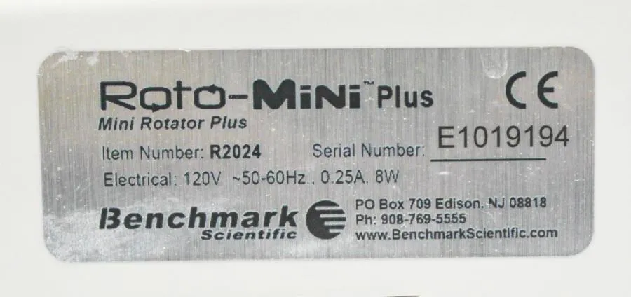 Benchmark Scientific R2024 Roto-Mini plus Variable Speed Rotator w/ Tube Holder