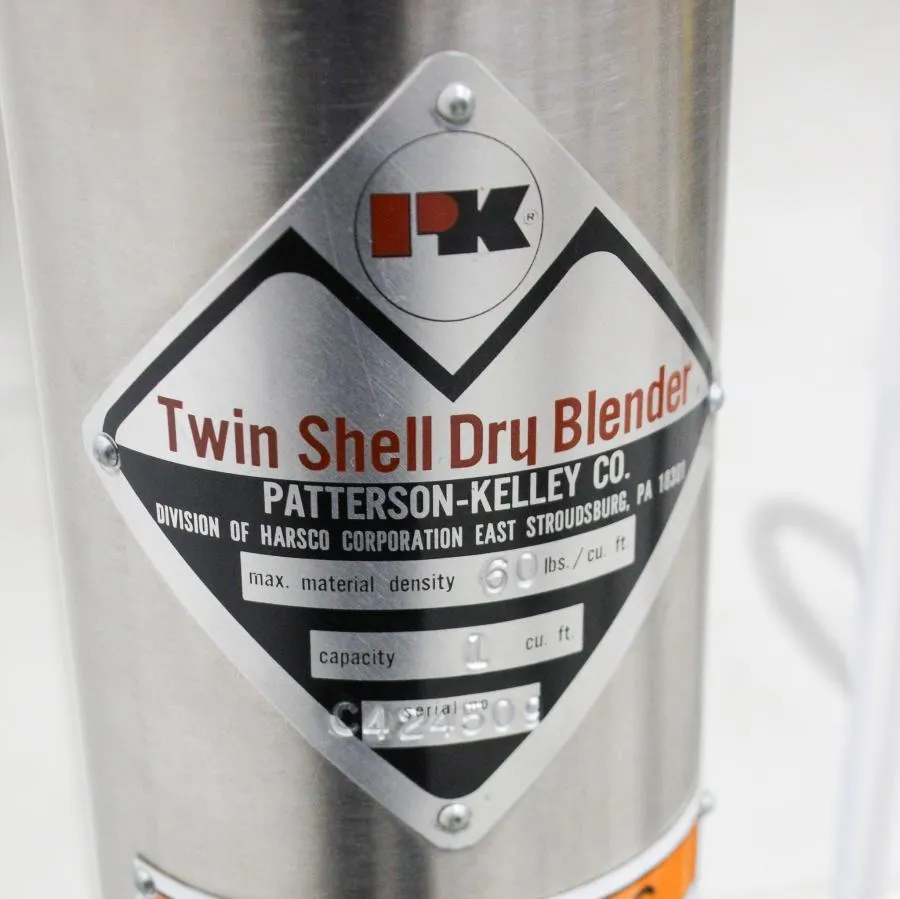 Patterson Kelley PK Twin Shell Dry Blender 60 Lbs / Cu. ft