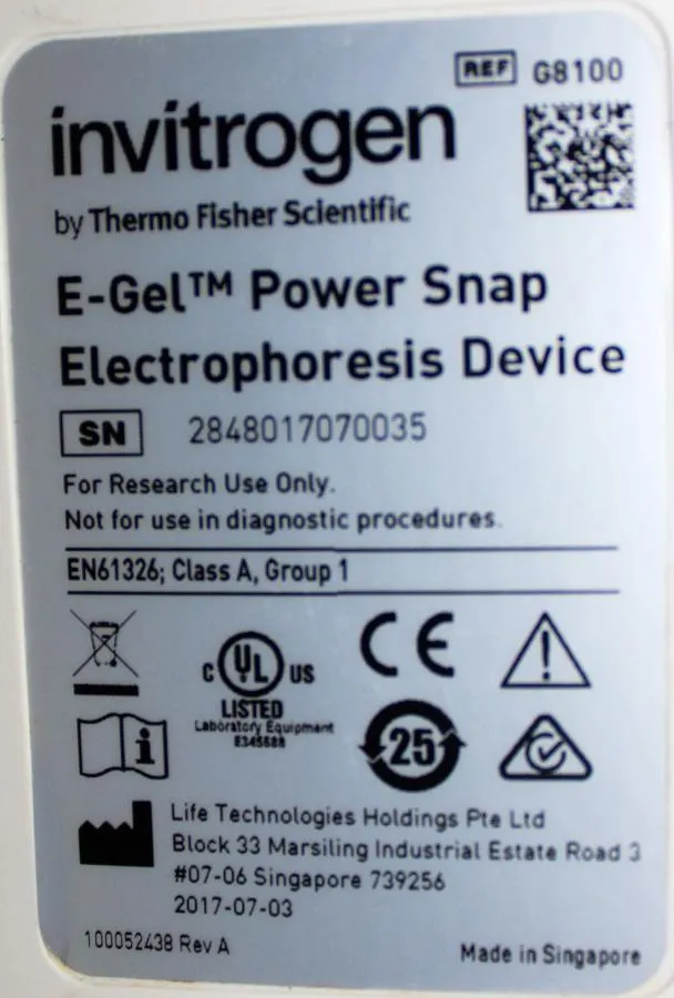 Thermo Fisher - Invitrogen E-Gel Power Snap Electrophoresis system G8300