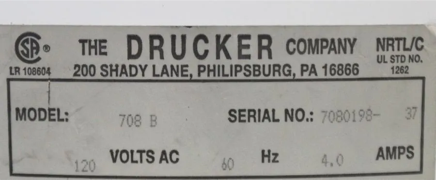 The Drucker Company 708B Centrifuge