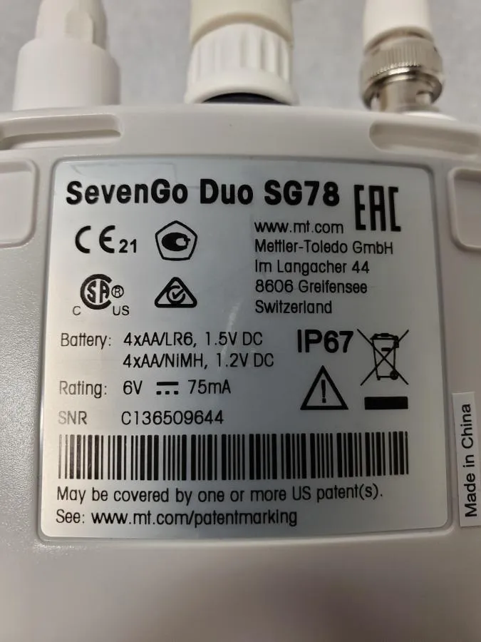 Mettler Toledo SevenGo Duo pH/conductivity meter SG78