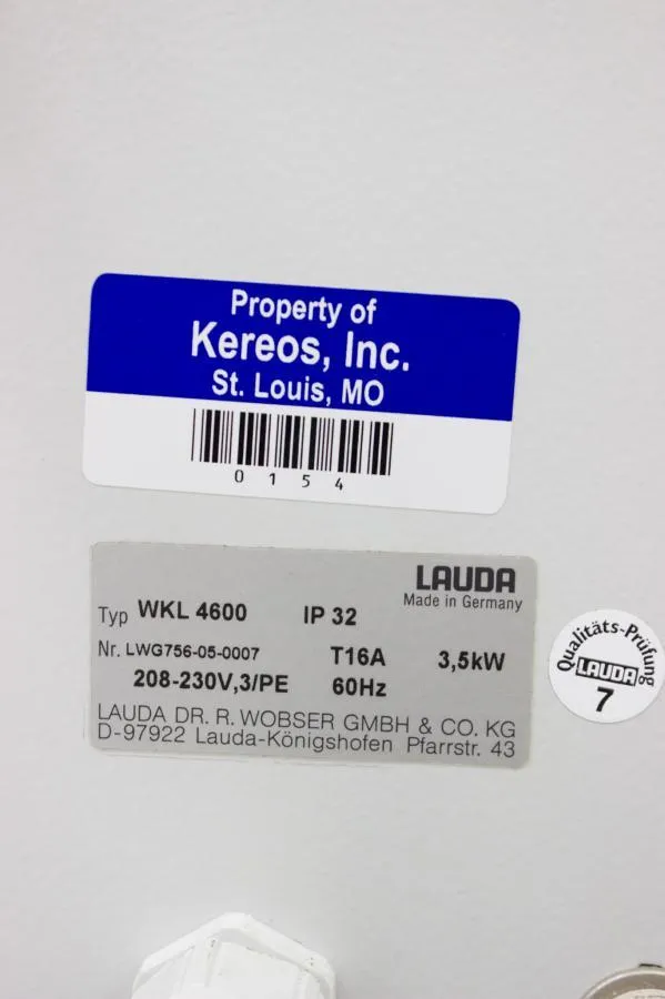Lauda WKL 4600 Recirculating Water Chiller LWG 756