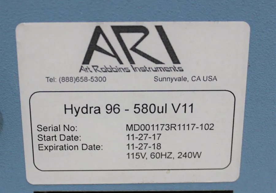 Robbins Hydra 96 Liquid Handler CLEARANCE! As-Is