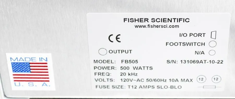 Fisherbrand Model 505 Sonic Dismembrator FB505 w/ Sound Enclosure