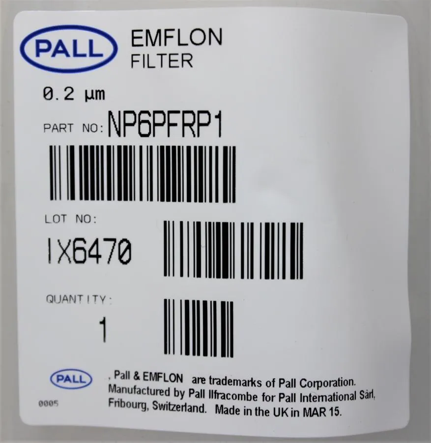 PALL Emflon Filter PFR 0.2m NP6PFRP1 CLEARANCE! As-Is