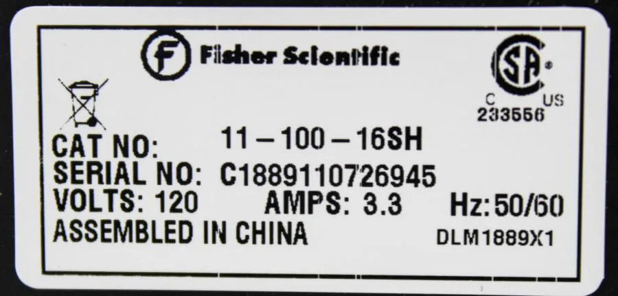 Fisher Scientific Isotemp Digital Hot Plate/Stirrer  11-100-16SH