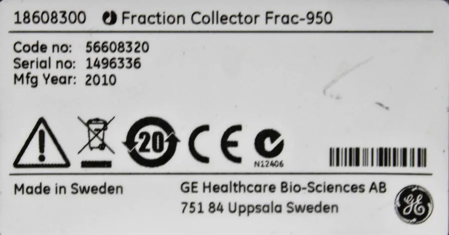 GE Healthcare Bio-Sciences AB Frac-950 Fraction C CLEARANCE! As-Is