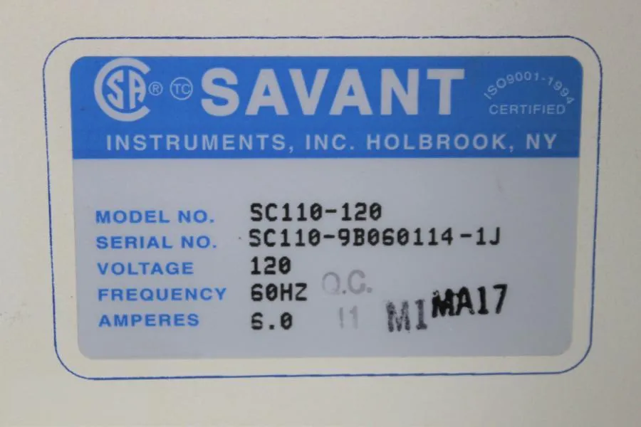Savant SpeedVac SC110 Centrifugal Concentrator