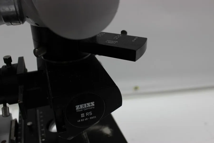 Carl Zeiss III RS 46 62 49 9903 Microscope w/ 47 60 05 Eye Piece Adapter
