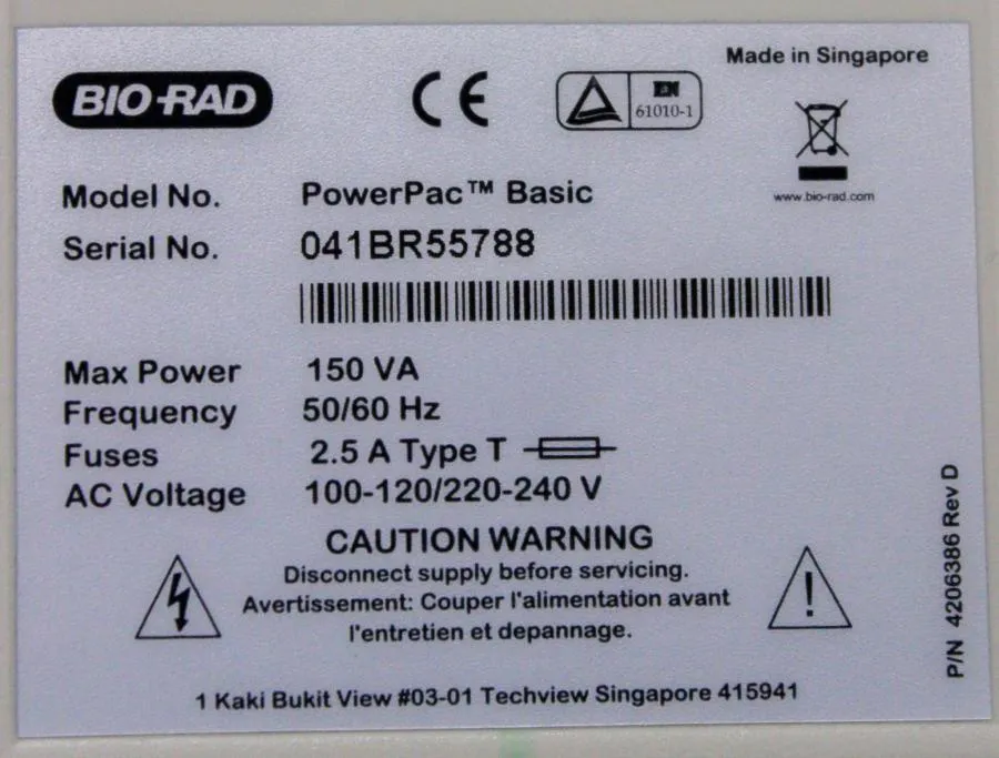 BIO-RAD PowerPac Basic Power Supply