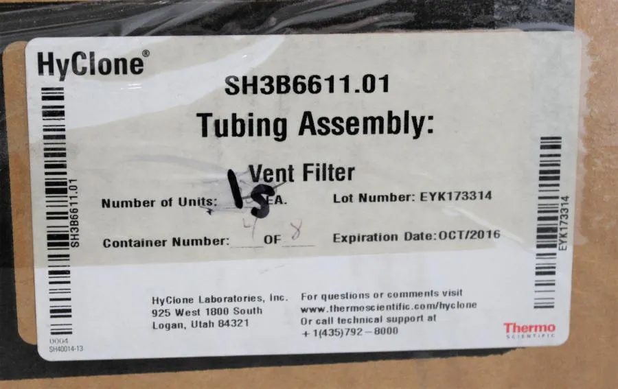 Thermo Scientific HyClone Tubing Assembly Vent Filter SH3B6611.01 Qty: 15
