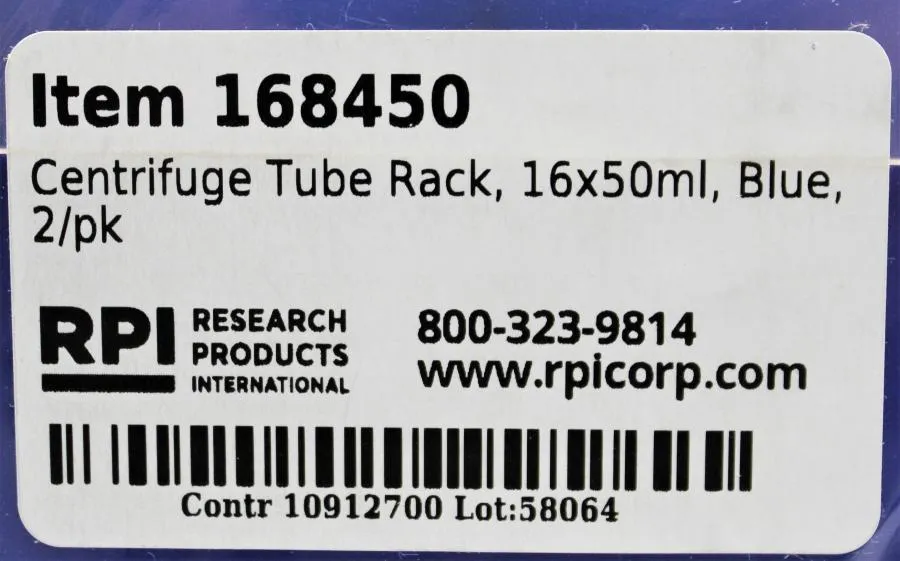 RPI Centrifuge Tube Rack 16 x 50 ml 168450