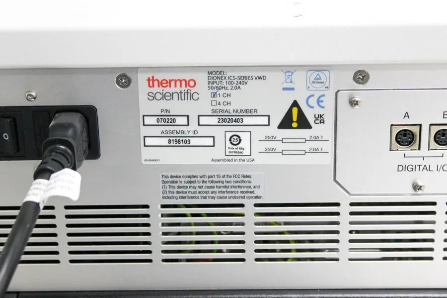 Thermo Scientific Dionex ICS-Series VWD Variable Wavelength Detector P/N 070220